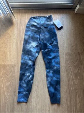 Nike One Dri-FIT High Waist 7/8 Leggings Navy and Black Cloud Print